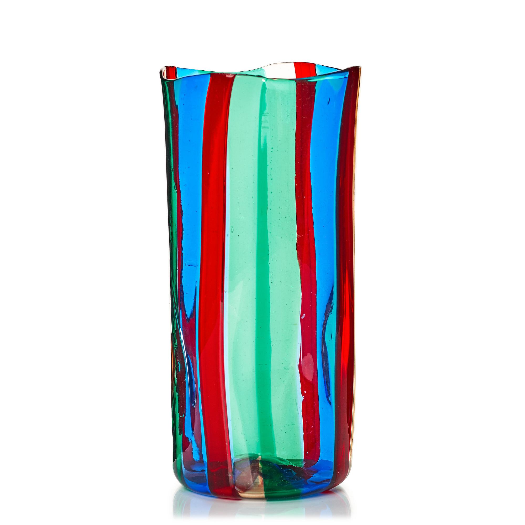Fulvio Bianconi, an "a Spicchi" vase, Venini, Murano, Italy 1950's.