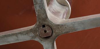 A pair of Arne Jacobsen brown leather 'Swan' chairs, Fritz Hansen, Denmark 1972.