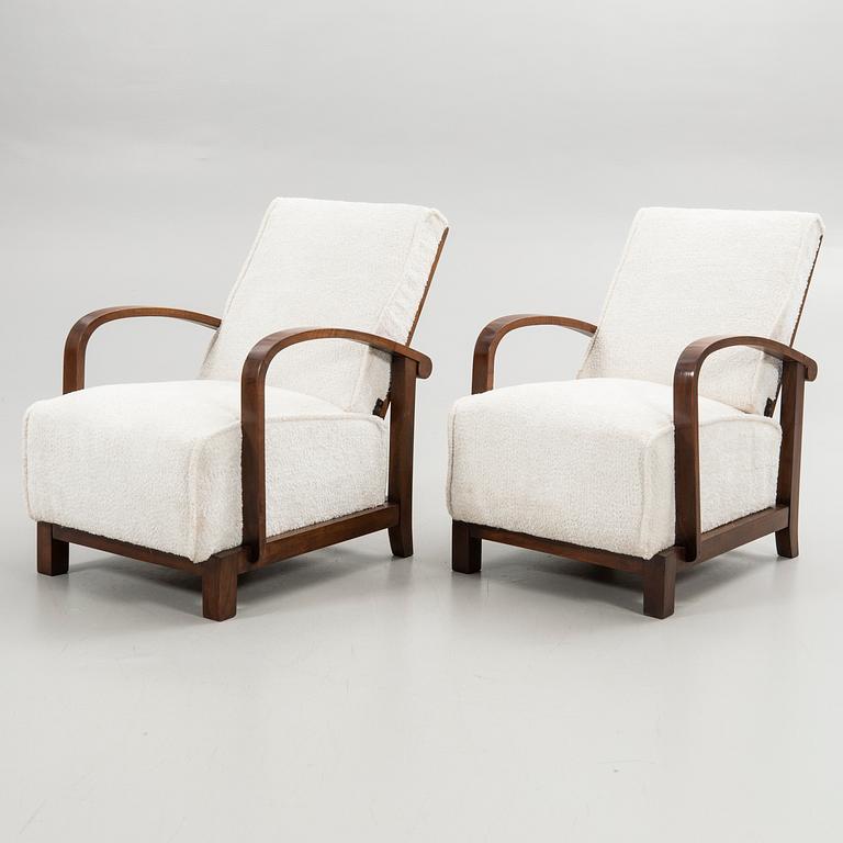 Armchairs, a pair, Art Deco style, 20th century.