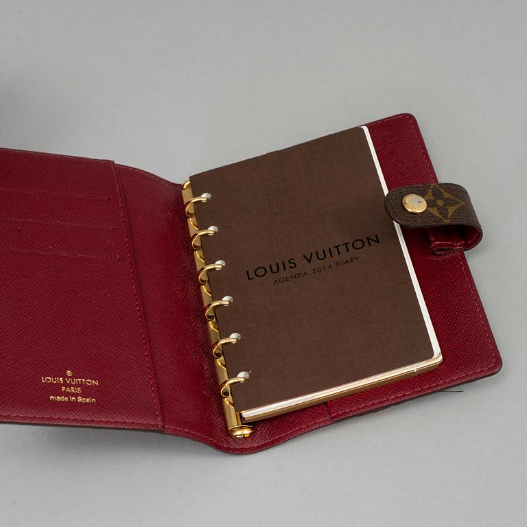 LOUIS VUITTON, a red epi and a monogram canvas diary.