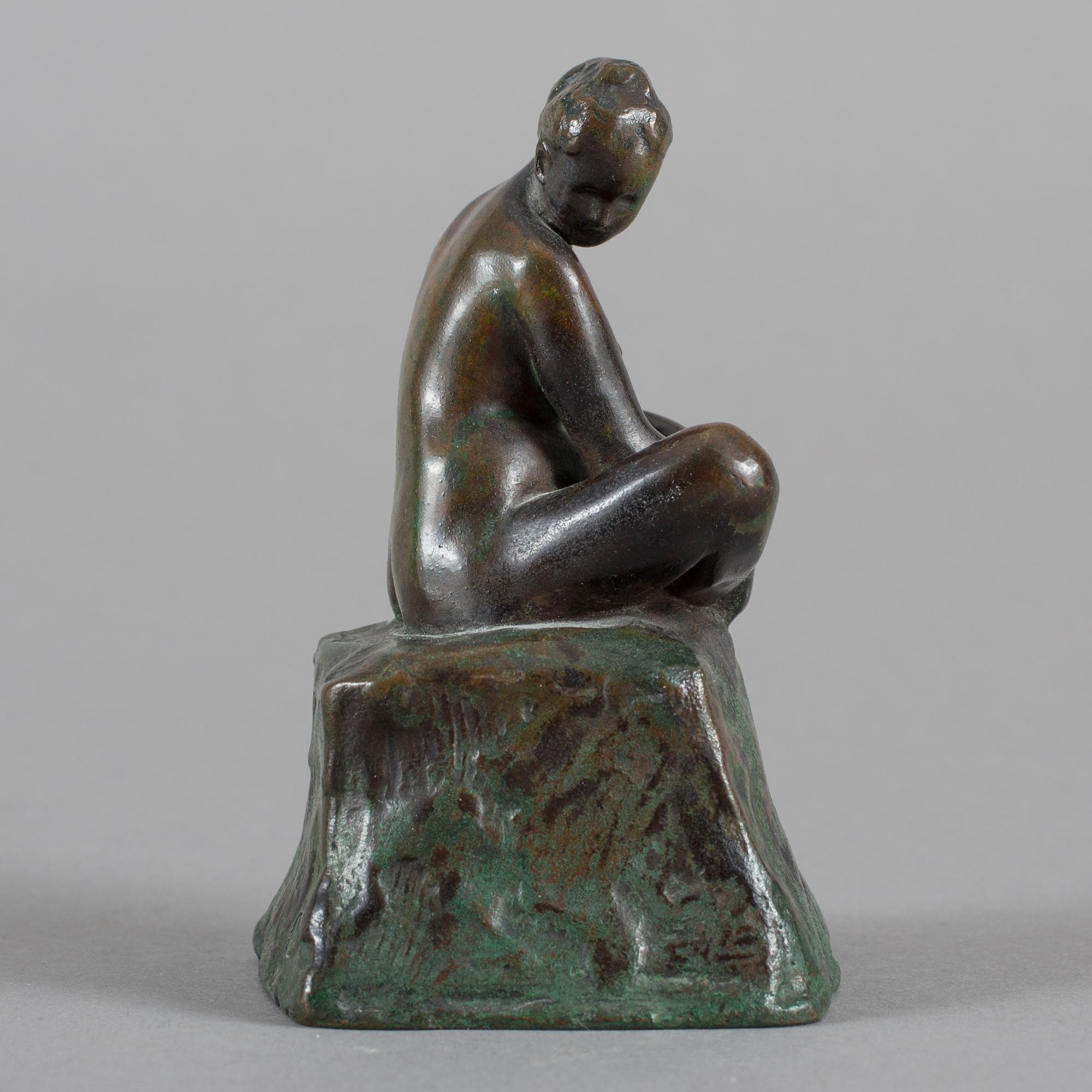 CARL ELDH, Bronsskulptur, signerad. Otydlig gjutarstämpel.