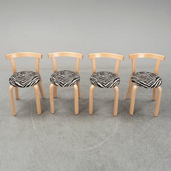 ALVAR AALTO, bord "90A" och stolar, 4 st, "68", Artek.