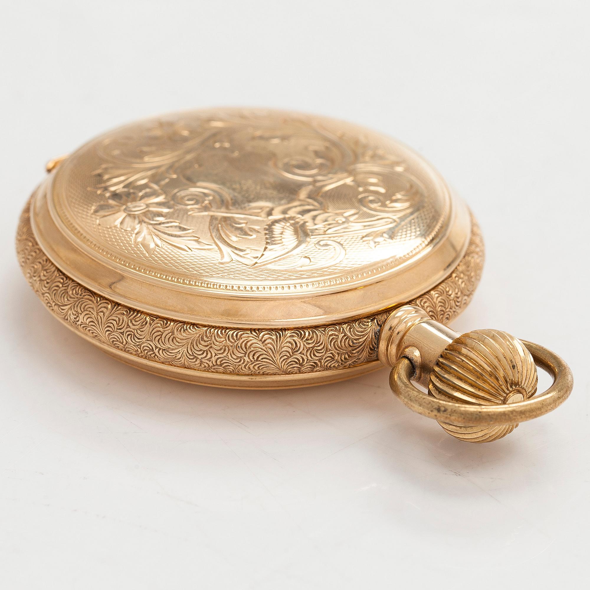 Waltham, pocket watch, hunter, 56.5 mm.