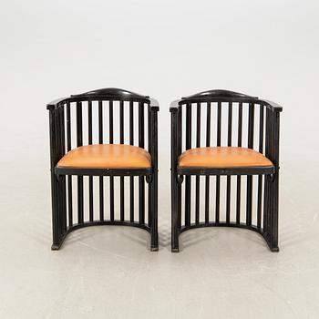 Josef Hoffmann, armchairs a pair attributed to the first half of the 20th century.