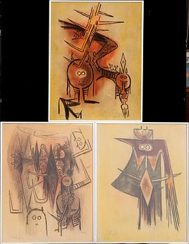 WIFREDO LAM, 3  lithograph in colours, signed and numbered 240/262.