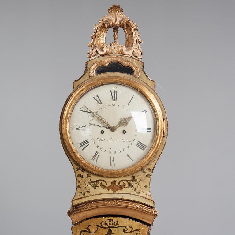 A Swedish Rococo longcase clock by Mickael Åmarck, late 18th century.