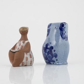 Lisa Larson, two stoneware figurines, Gustavsberg, Sweden.