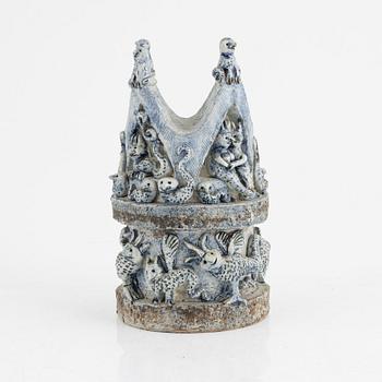 Astrid Anderberg, a stoneware sculpture/candle holder, Sweden, signed.