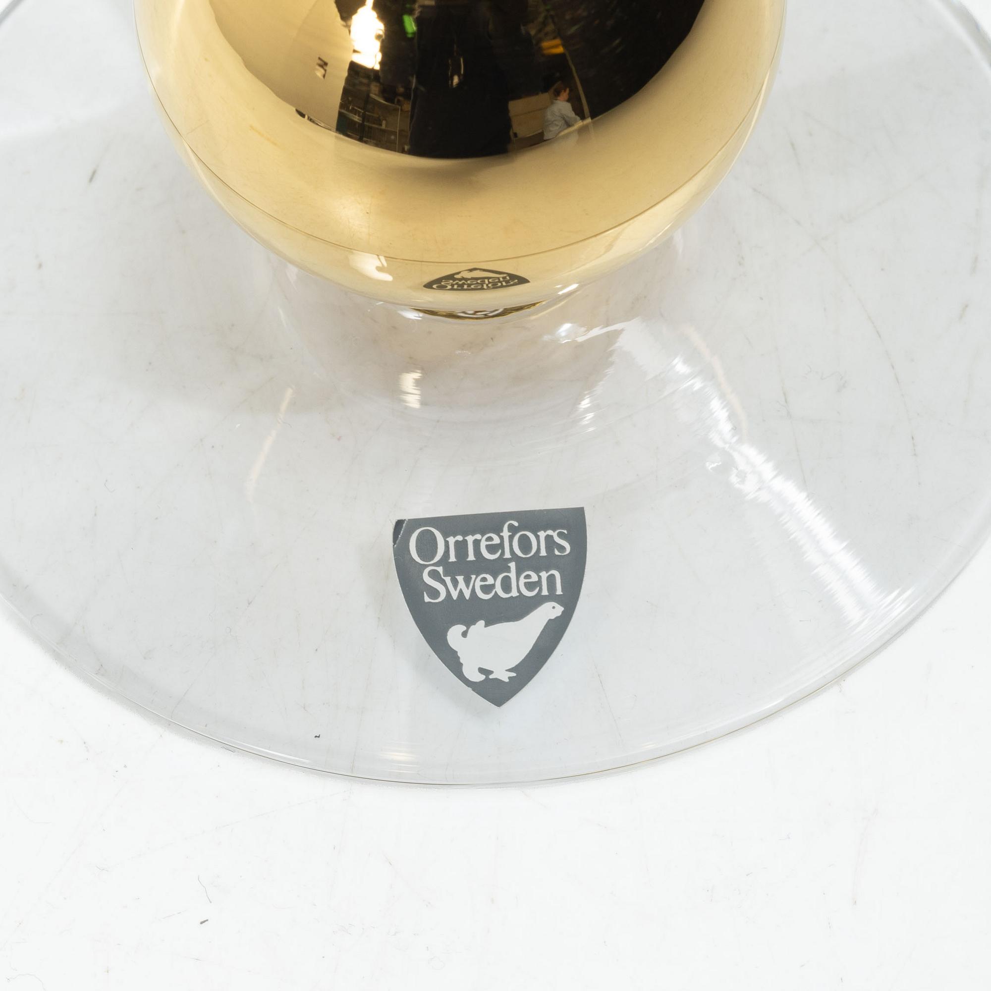 Gunnar Cyrén, Martini/champagne glasses, 7 pcs, “Nobel”, Orrefors.