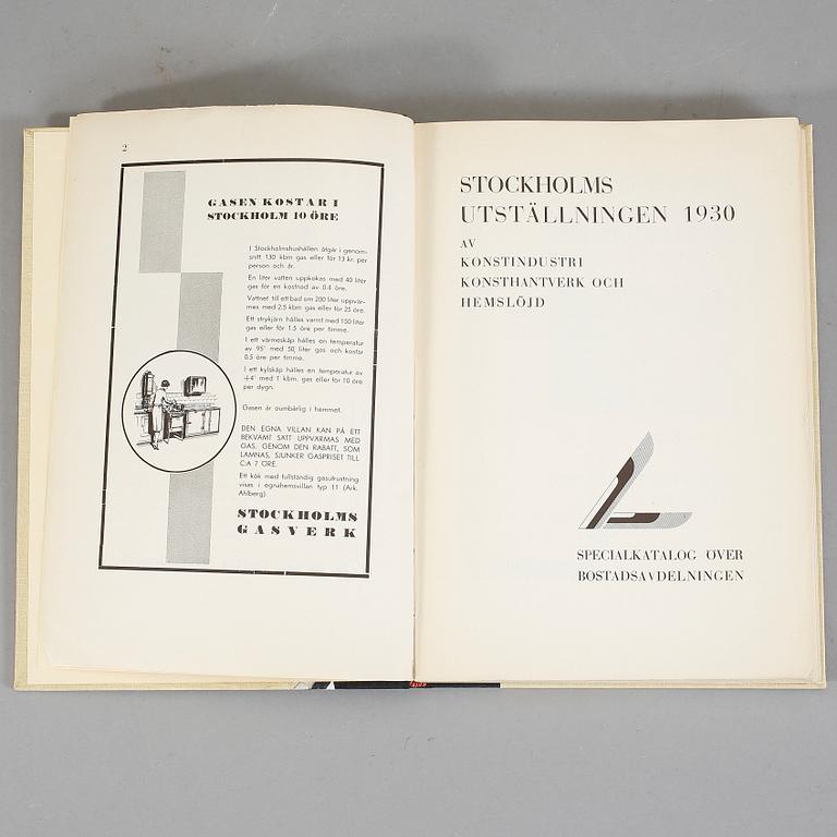 BOK SAMT UTSTÄLLNINGSKATALOG, Stockholmsutställningen 1930.