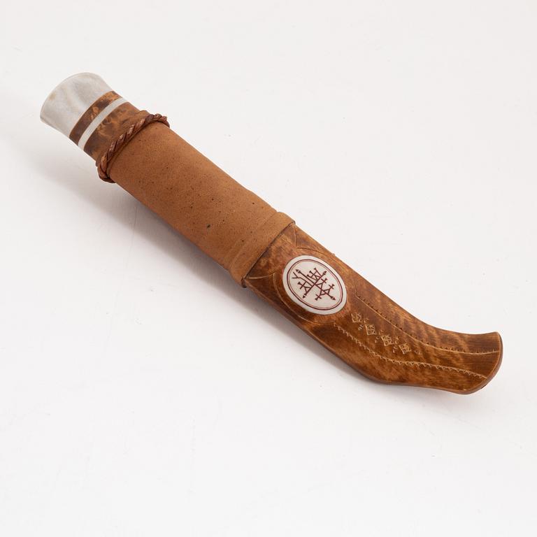 A birch and reindeer horn knife by Hans Michael Sunna before 1994, signed.