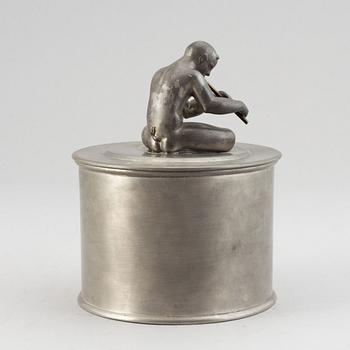 Nils Fougstedt, a pewter box, model 566, Svenskt Tenn, Stockholm, Sweden 1928.