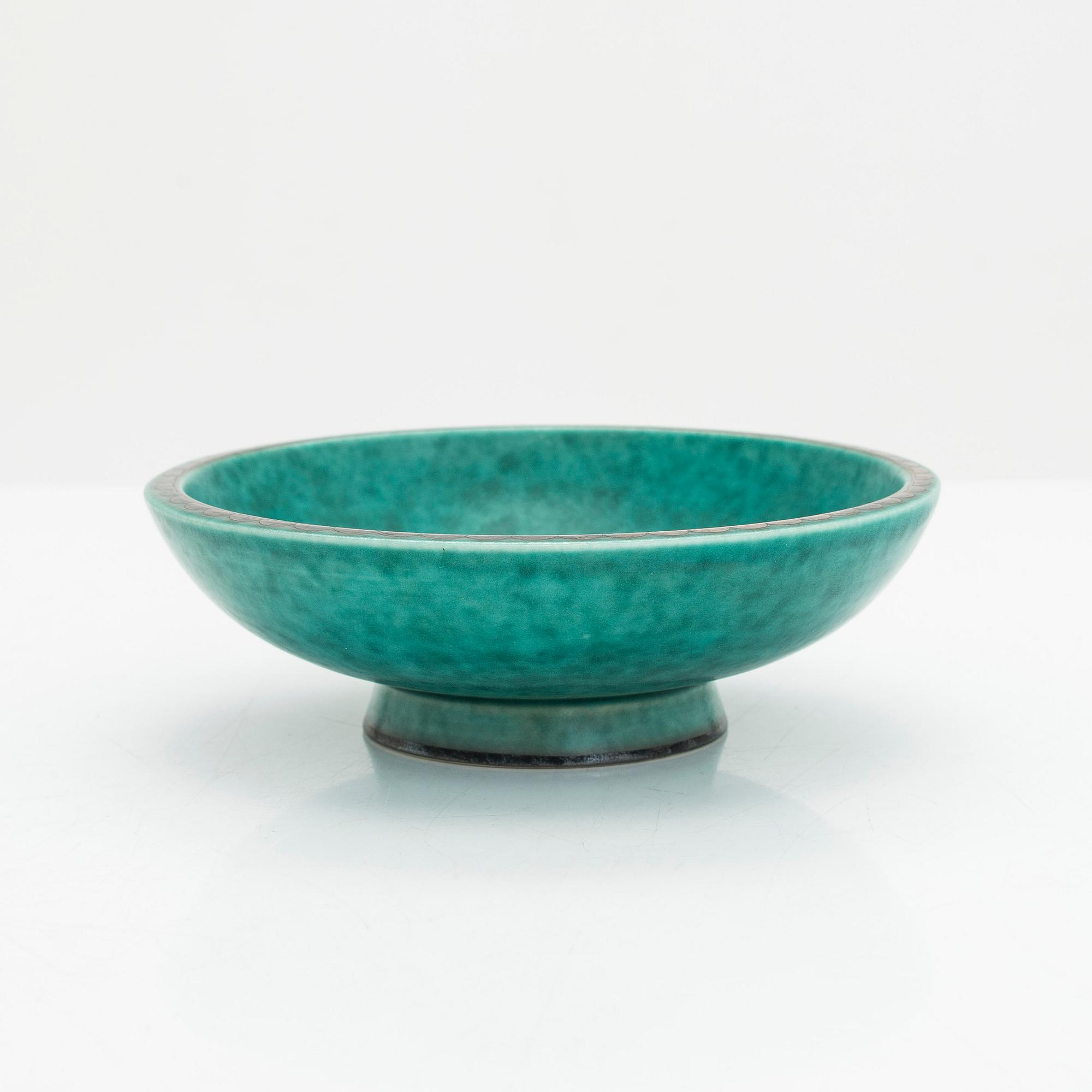 Wilhelm Kåge, vas, skålar 2st, "Argenta" Gustavsberg.