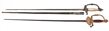 DRÄKTVÄRJOR, 2 st, 1800-tal.