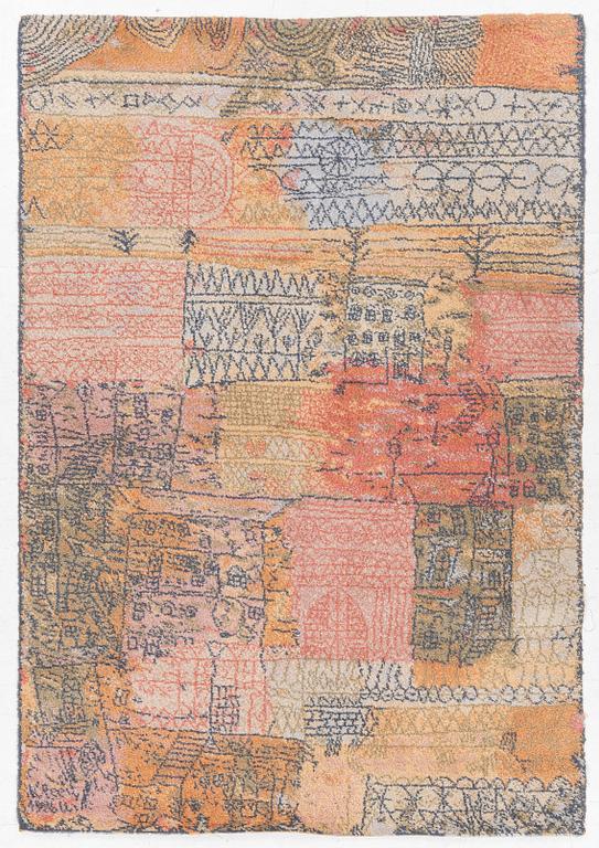 Paul Klee, matta, ”Florentinisches villenviertel”, maskingjord flossa, ca 200 x 140 cm.