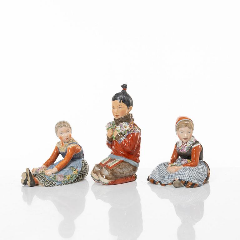 A group of six Danish porcelain figures, Carl Martin-Mansen for Royal Copenhagen, 20th century.