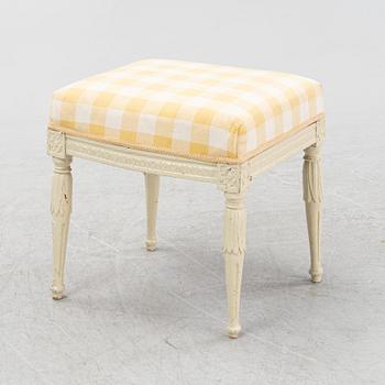A Gustavian stool, Stockholm, late 18th Century.