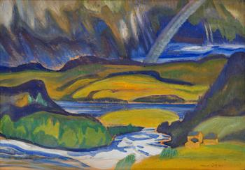 775. Helmer Osslund, Northern landscape with rainbow.
