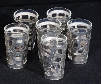 GLAS MED SILVERHÅLLARE, 12 st, sterling silver, Mexico.