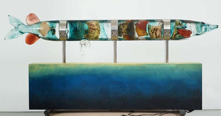 A Kjell Engman glass part sculpture group, Kosta Boda, Sweden 1997.