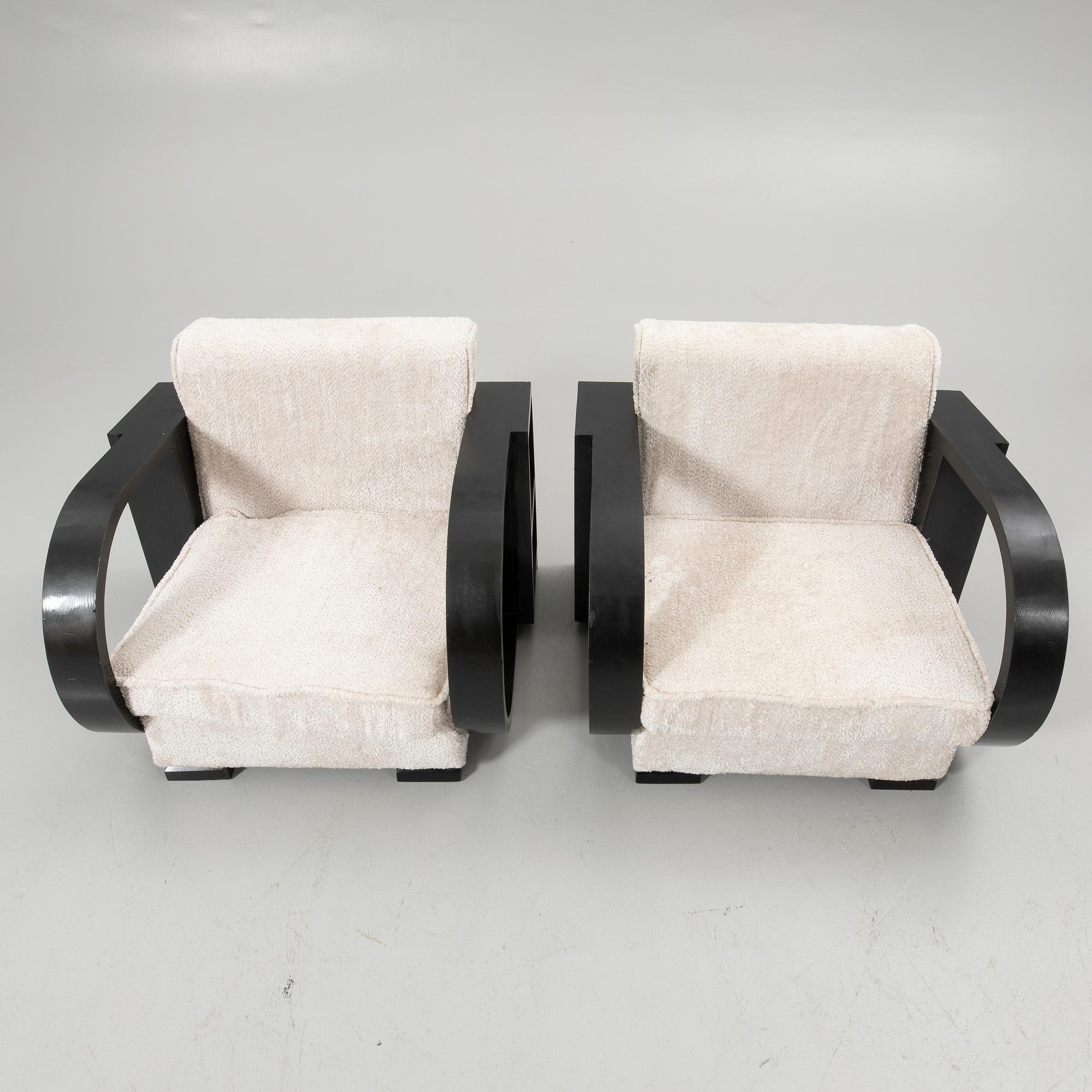 Armchairs, a pair, Art Deco style, 20th century.