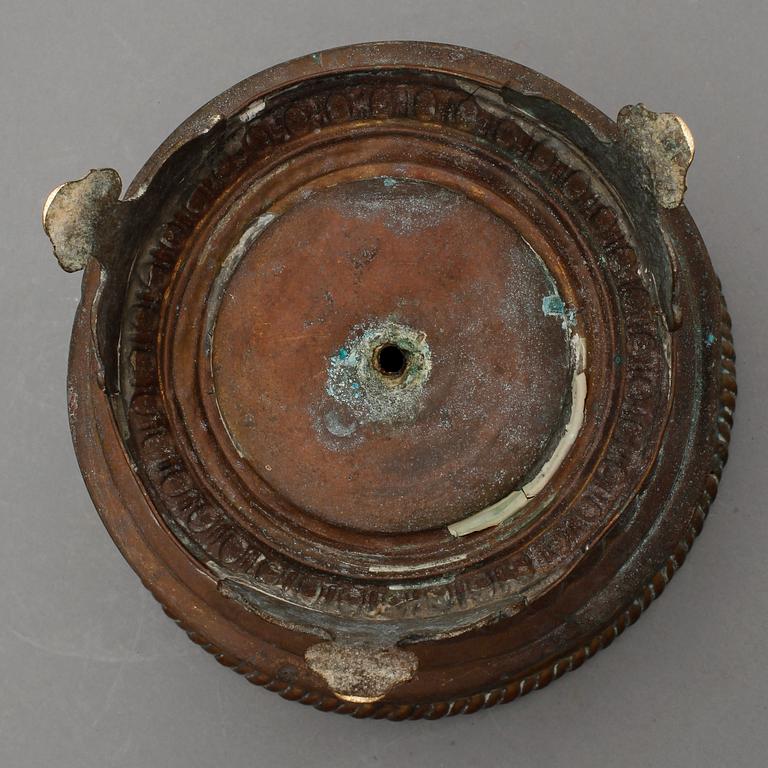 YTTERFODER OCH JARDINIERE, koppar och mässing, 1800/1900-tal.