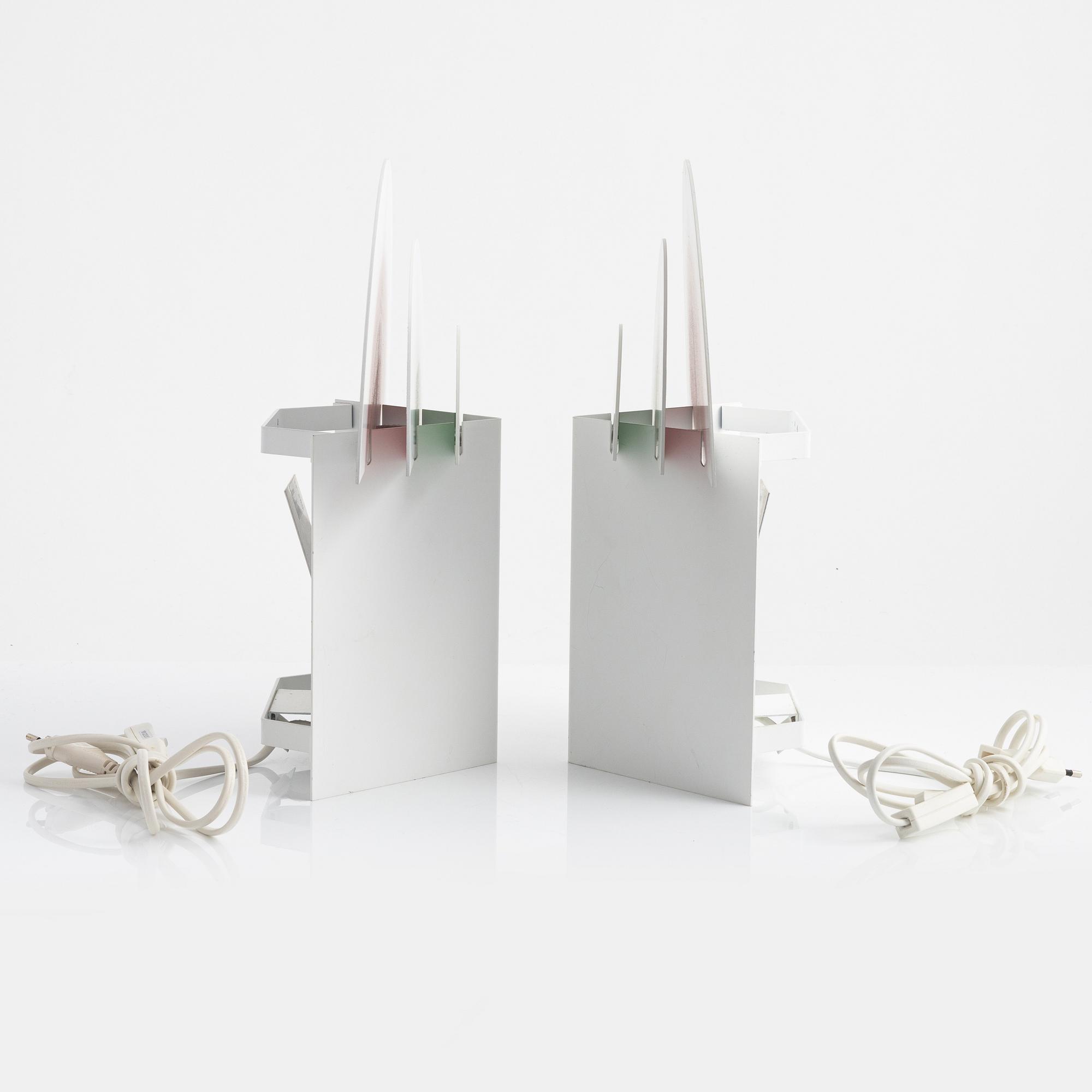 Olle Andersson, a pair of 'No neon' wall lamps, Boréns, 1980's/90's.
