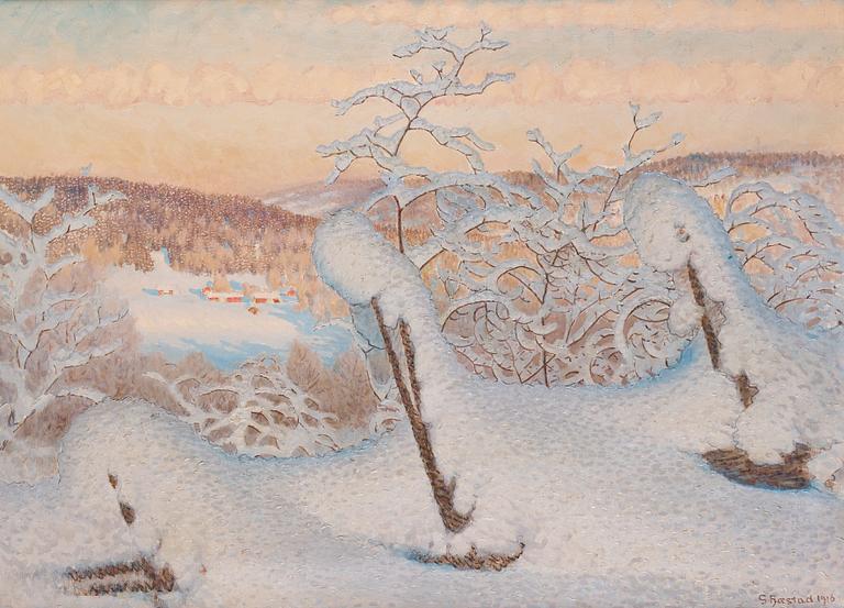 Gustaf Fjaestad, Winter landscape.