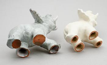 SKULPTURER, keramik, 2 st. Vicke Lindstrand, Upsala-Ekeby.