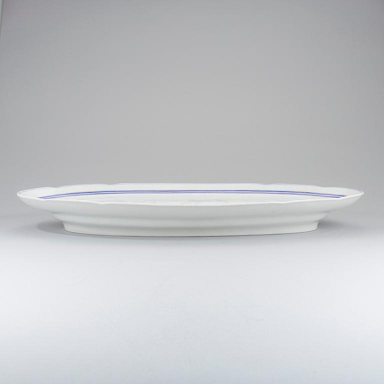 FISKFAT med insats, flintgods Rörstrand 1800-tal.