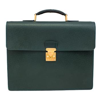 A 'Moskova' taiga leather briefcase from Louis Vuitton.