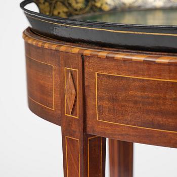 A late gustavian mahogny trey table, late 18th century.