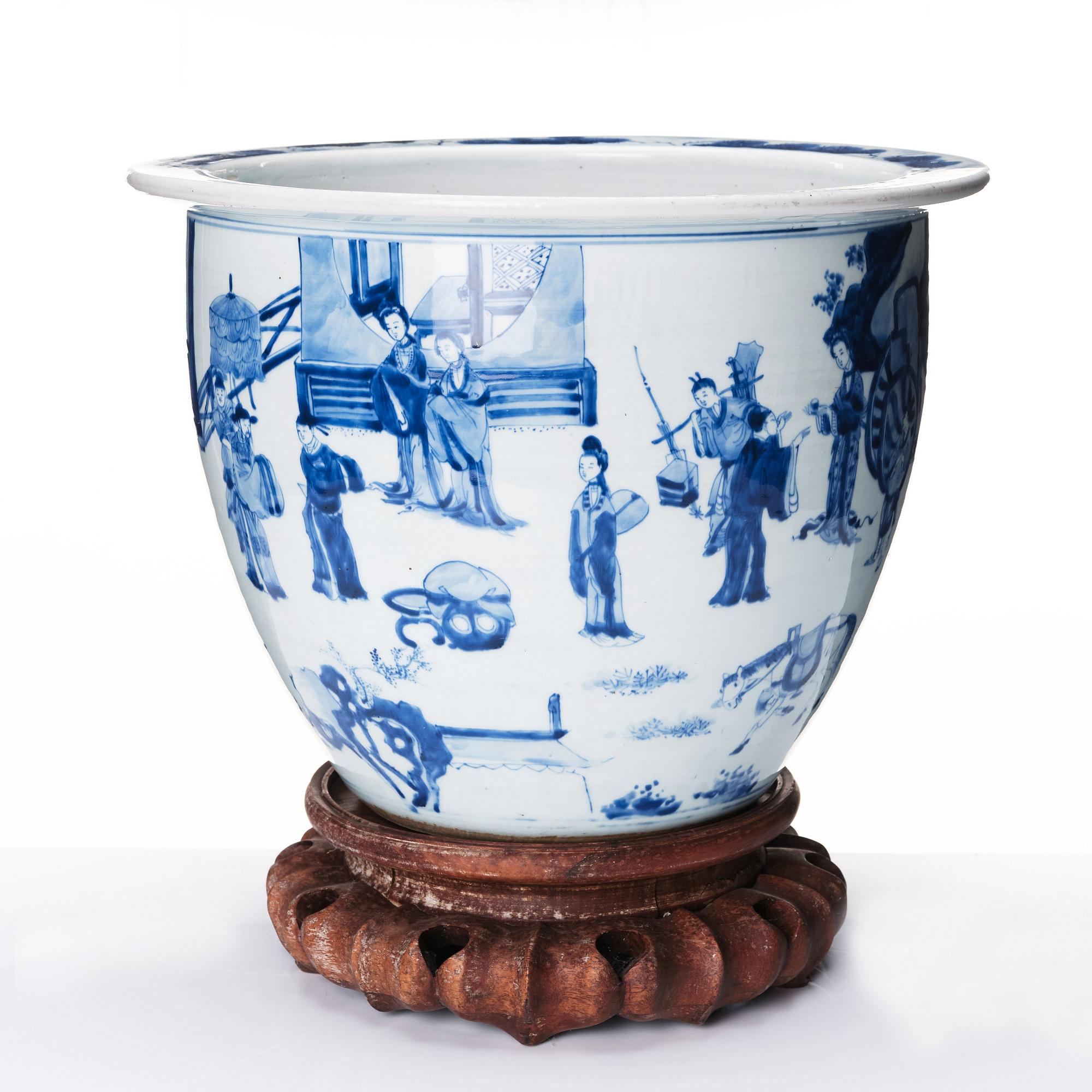 Kruka, porslin. Qingdynastin, Kangxi (1662-1722).