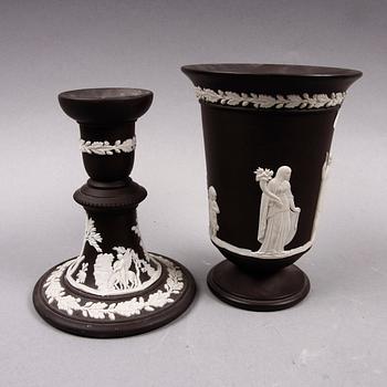 PARTI PORSLIN, 9 delar, jasperware, Wedgewood. 1800-tal.