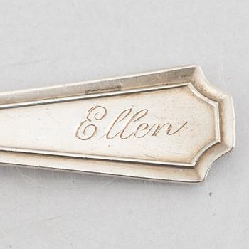 Skedar, 22 st, silver, mestadels Norge och Sverige, 1800-1900-tal.