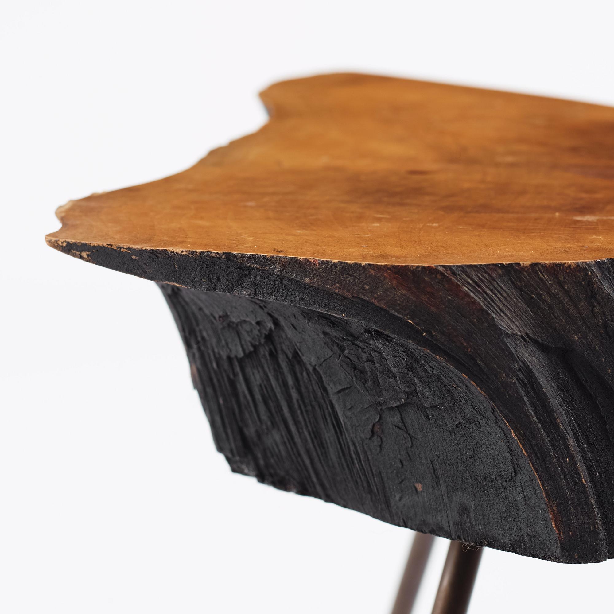 Carl II Auböck, a tree trunk table, the Carl Auböck Workshops, Vienna, Austria, probably 1950s.