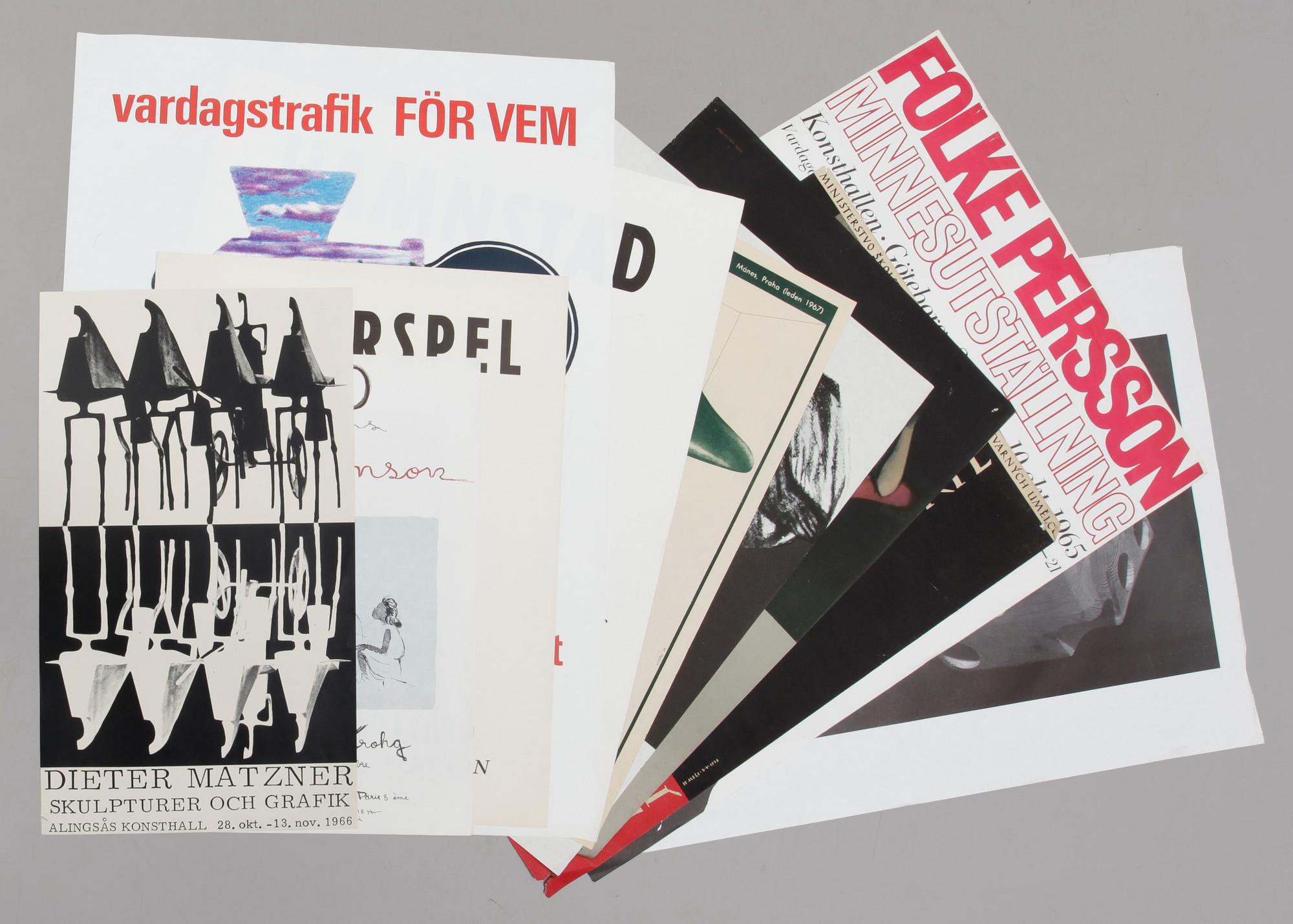 UTSTÄLLNINGSAFFISCHER, 11 st, 1900-talets andra hälft.