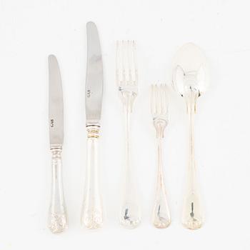 Bestickservis, 49 delar, silver, modell "Gammal fransk", GAB, Eskilstuna, 1994-2001.