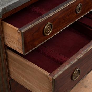 A late gustavian style chest of drawers, 19th / 20th century.