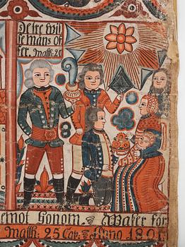 Tapestry painting, Halland, Johannes Nilsson (1757-1827), Breared 1801.