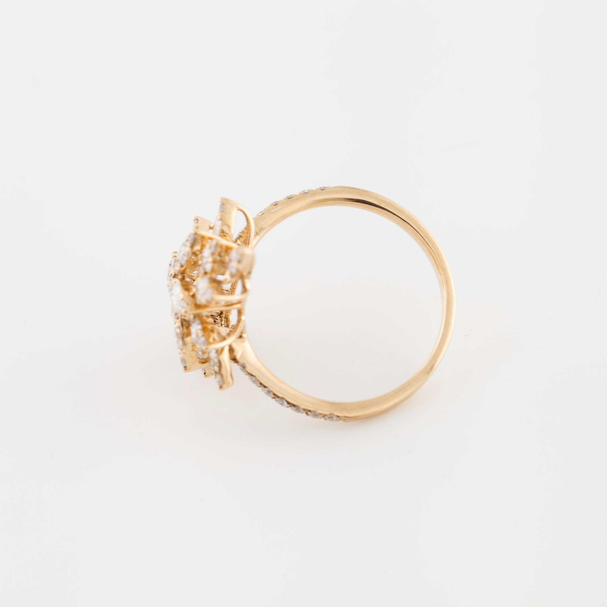 A brilliant cut diamond ring.