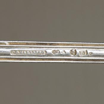 17 pieces of silver cutlery, mostly CG Hallberg, Sweden, 1842-1927.