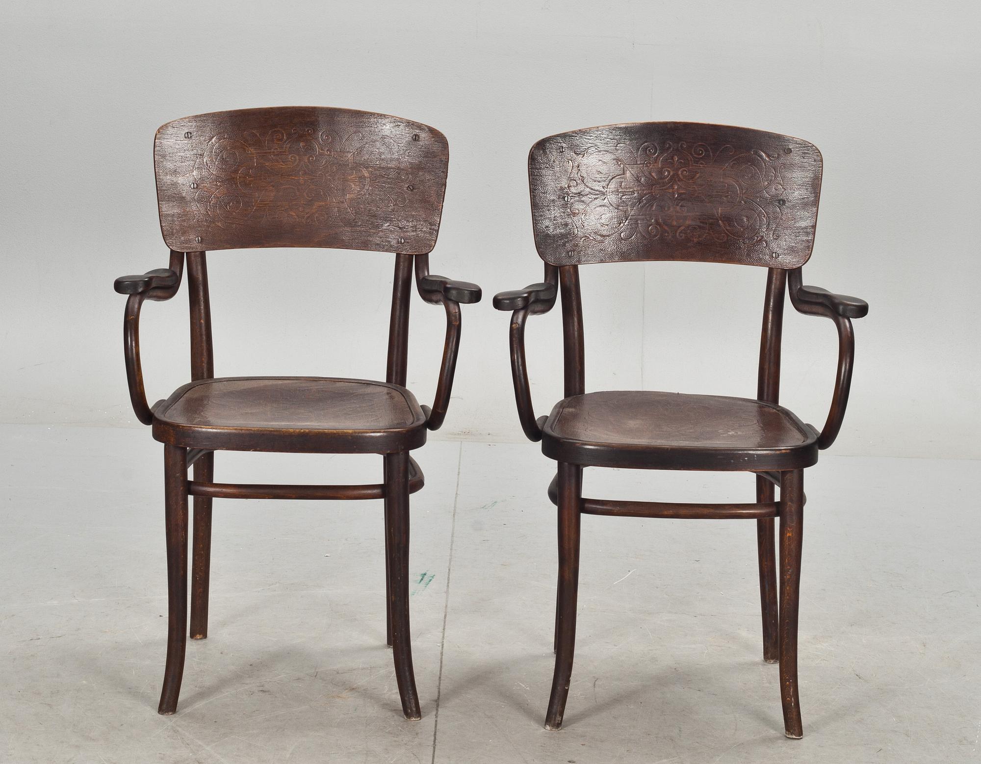 KARMSTOLAR, ett par. Thonet, 1900-talets början.