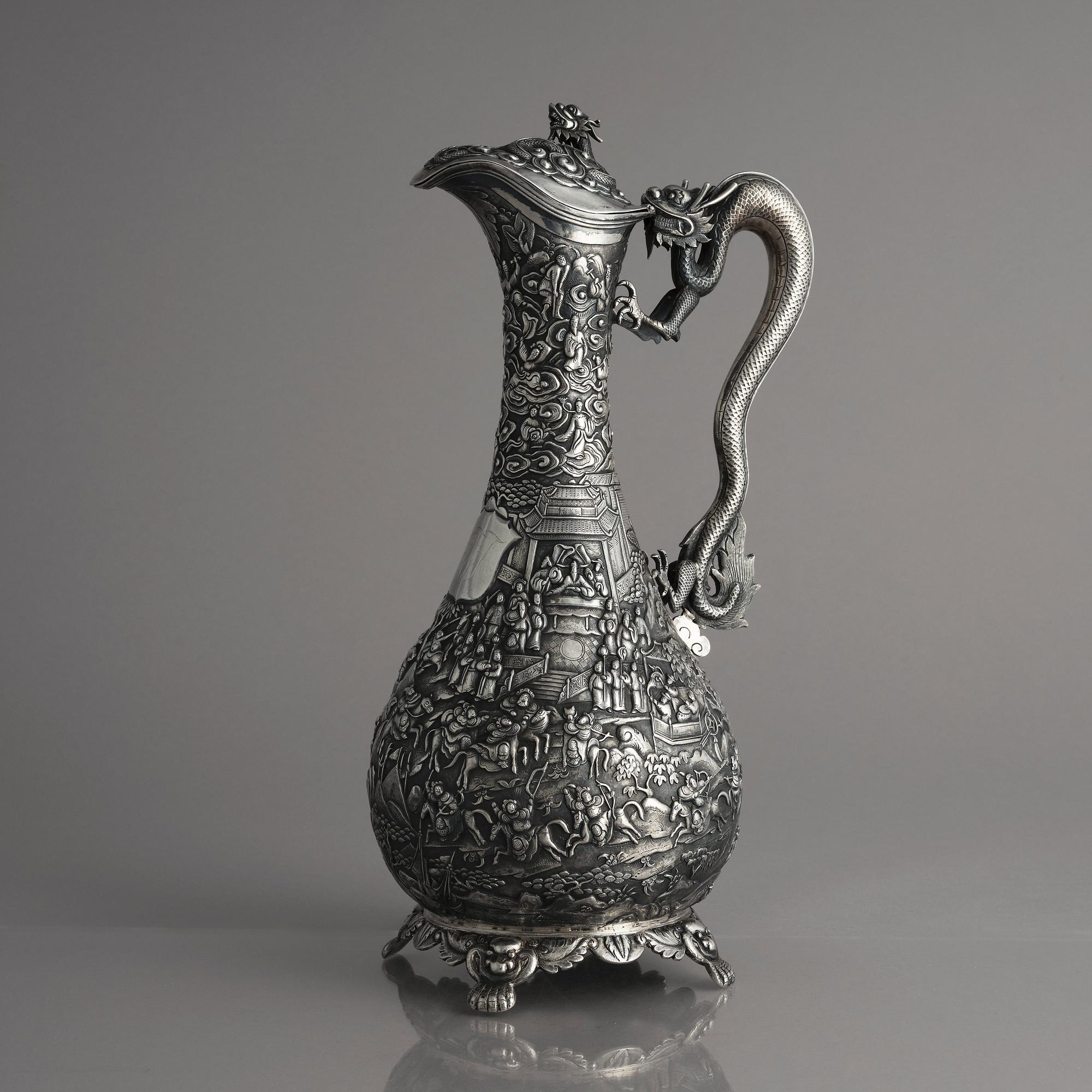 Vinkanna, silver. Qingdynastin, 1800-tal.