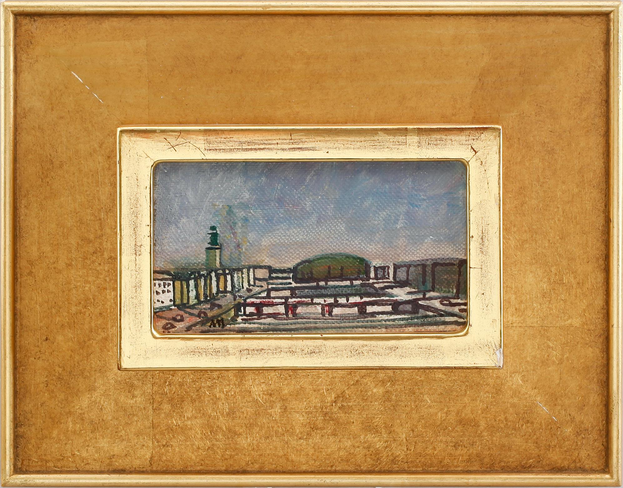 OKÄND KONSTNÄR, 4 st, akvarell och olja på duk, 1900-tal.