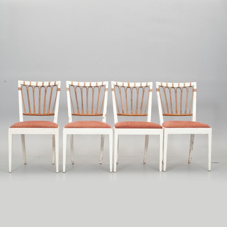 KARMSTOLAR, 2 st samt STOLAR 4 st, Josef Frank för Svenskt tenn, modellnr 1165. 1950-tal.