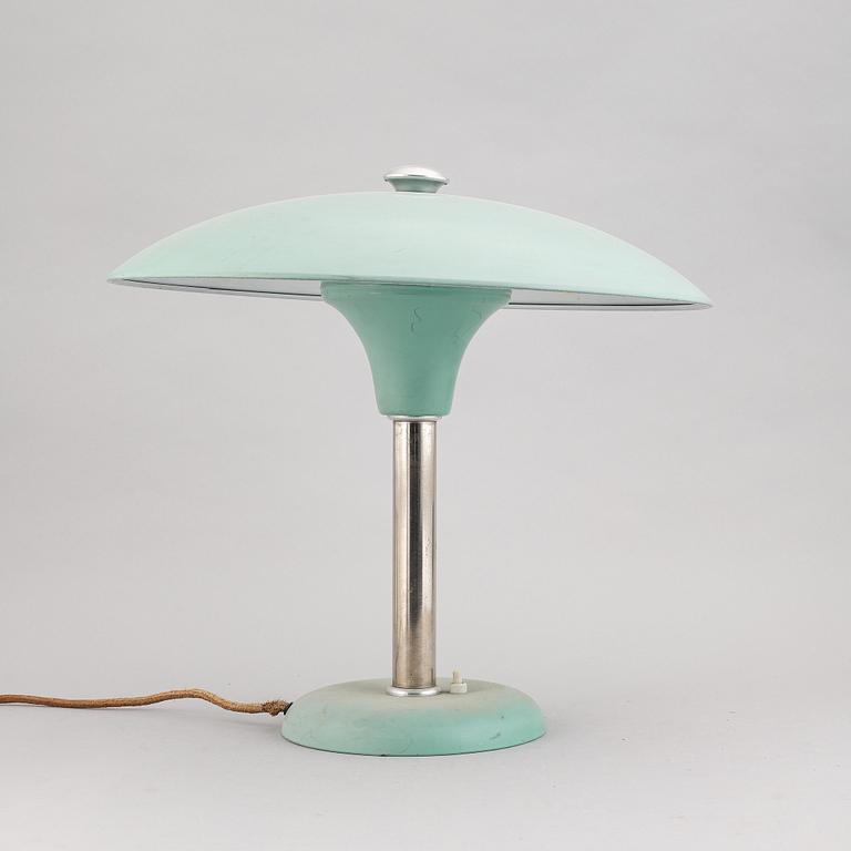 Bordslampa, funkis, Metallwerke Schröder Lobenstein, Tyskland, 1930-tal.