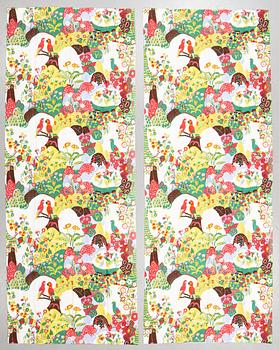 Josef Frank, gardiner, ett par, "Himalaya", Svenskt Tenn, tyg formgivet 1950.