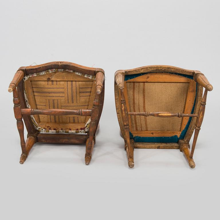 Eight late 18th century gustavian chairs, so called medallion model.