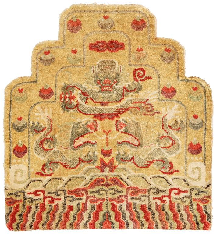 A semi-antique Chinese so called Throne Rug.
